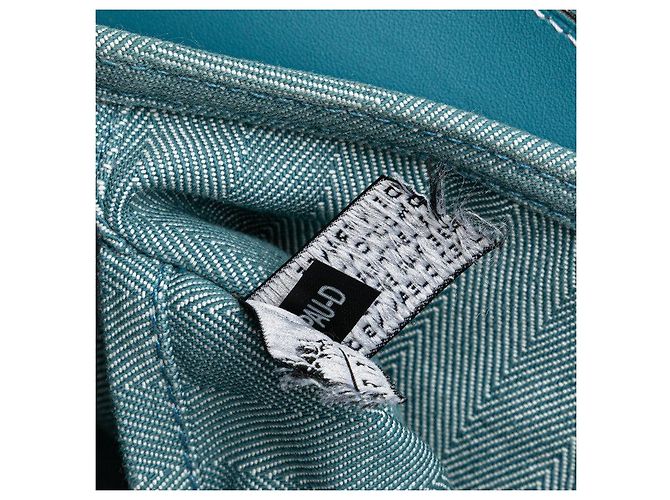Borsa a mano Hermès Valparaiso PM in pelle Toile Chevron Blu - vista 8