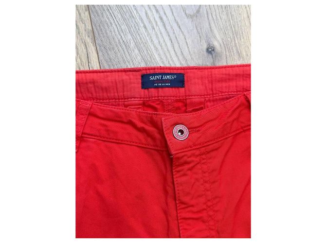 Pantaloncini Saint James in cotone rosso uomo - vista 3