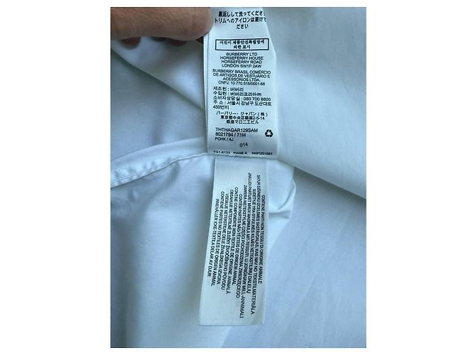 Burberry Herrenhemd Weiß aus Baumwolle L - Ansicht 11
