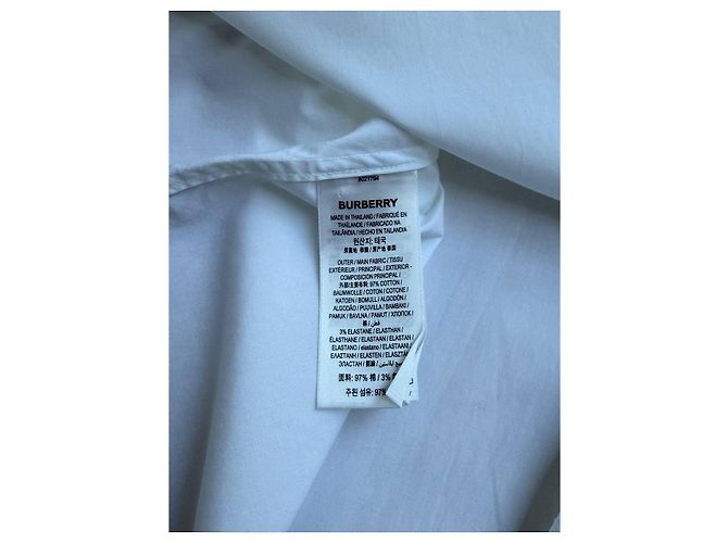 Burberry Herrenhemd Weiß aus Baumwolle L - Ansicht 13