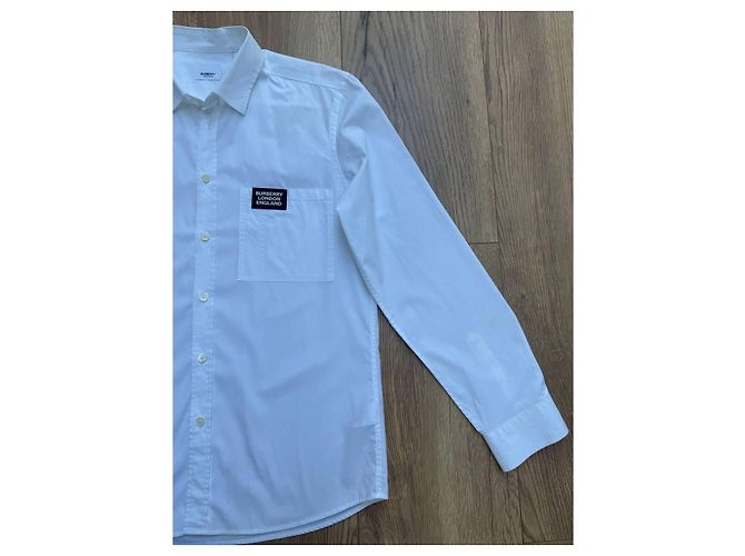 Burberry Herrenhemd Weiß aus Baumwolle L - Ansicht 5