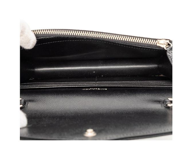 Cartera de cadena Cassandre en grano de polvo negro Saint Laurent - vista 4