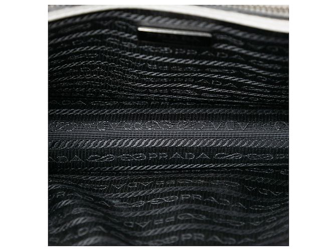Prada Piccola Borsa Saffiano Bianca con Catena Sound Lock Bianco Bianco sporco - vista 4