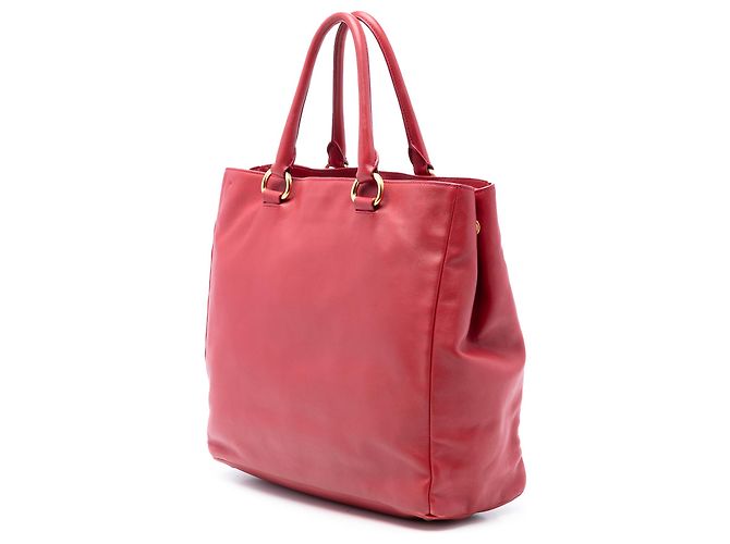 Tote aperto convertibile in vitello daino rosso Prada - vista 2