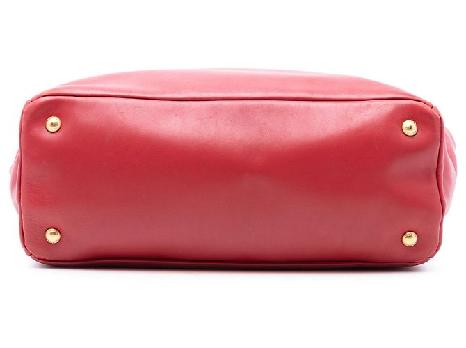 Tote aperto convertibile in vitello daino rosso Prada - vista 3