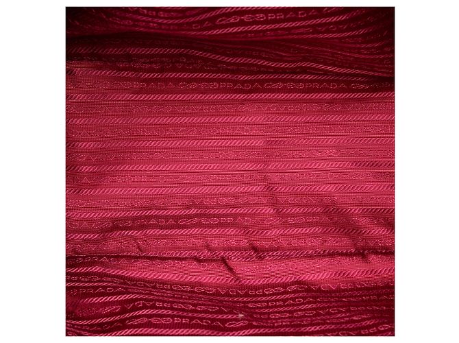Tote aperto convertibile in vitello daino rosso Prada - vista 4