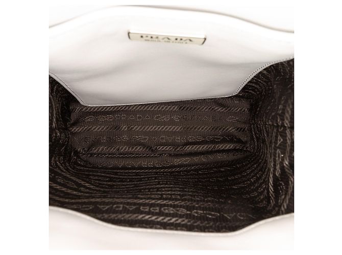Prada Tote Piccolo in Pelle Spazzolata Grigia Marrone - vista 4