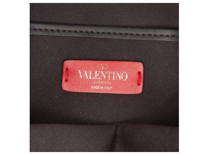 Borsa a tracolla Valentino in pelle nera con stampa a zigzag Rockstud Nero - vista 5