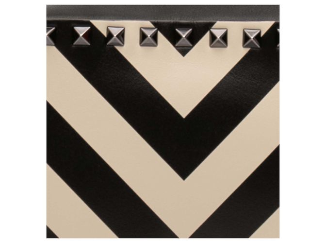 Borsa a tracolla Valentino in pelle nera con stampa a zigzag Rockstud Nero - vista 7