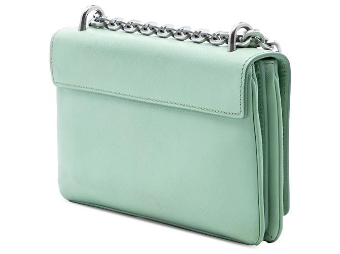 Prada Verde Saffiano Lux Catena Blocco Flap - vista 2