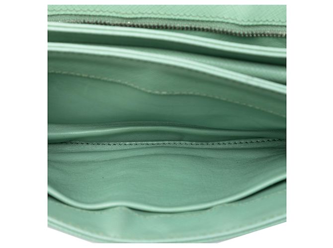 Prada Verde Saffiano Lux Catena Blocco Flap - vista 4