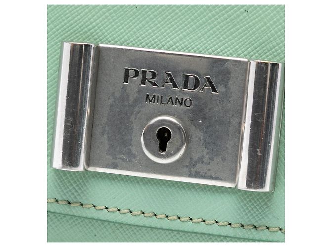 Prada Verde Saffiano Lux Catena Blocco Flap - vista 5