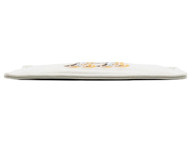 Hermès Beiges H-Canvas besticktes Electrique Flachcase - Ansicht 3