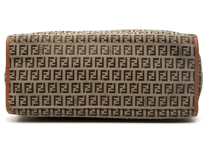 Fendi Braune Zucchino Canvas Tote Hellbraun - Ansicht 3