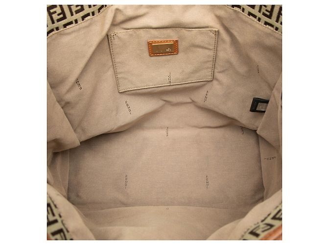 Fendi Braune Zucchino Canvas Tote Hellbraun - Ansicht 4
