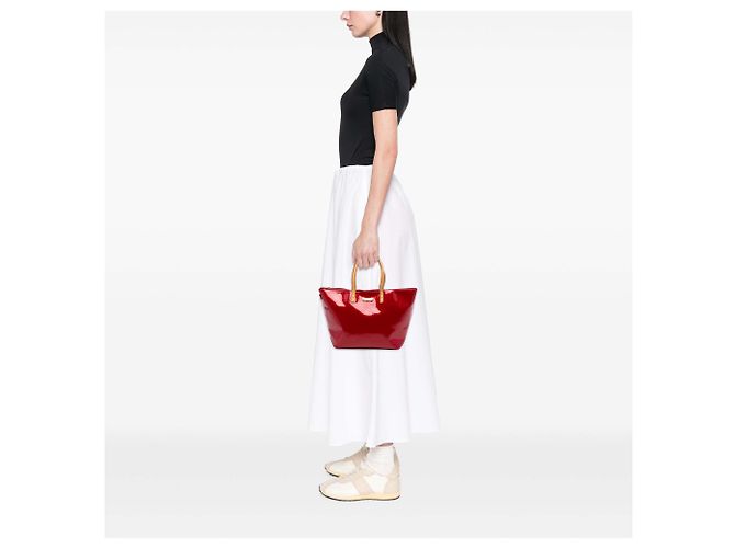 Louis Vuitton Rosso Monogram Vernis Bellevue GM - vista 7