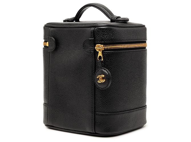 Vanity Chanel Schwarze CC Caviar Kosmetiktasche - Ansicht 2