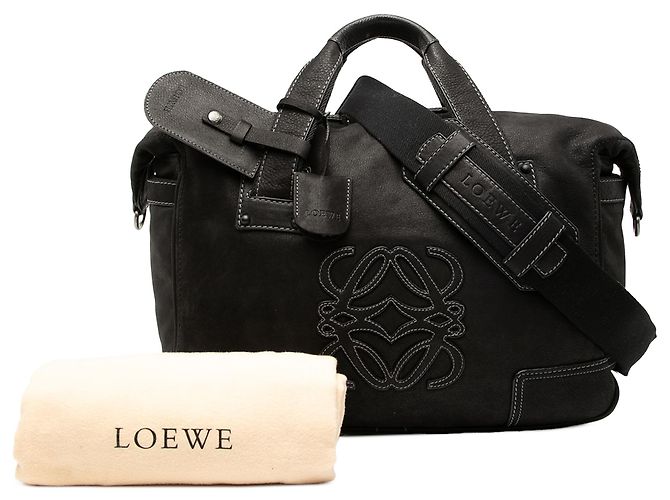 Borsa Anagram in nubuck nero LOEWE - vista 8