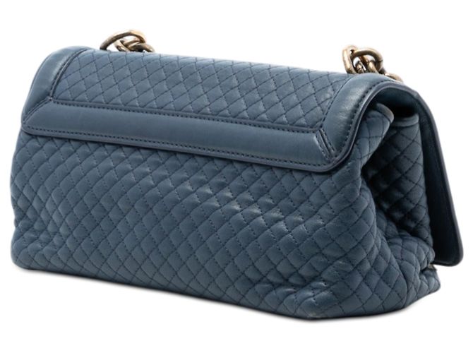 Borsa a Spalla Olimpia Knot in Pelle Trapuntata Blu Bottega Veneta - vista 2