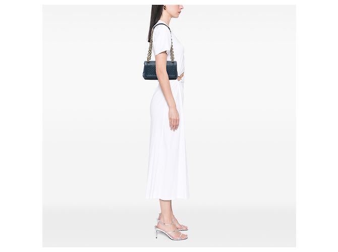 Borsa a Spalla Olimpia Knot in Pelle Trapuntata Blu Bottega Veneta - vista 7