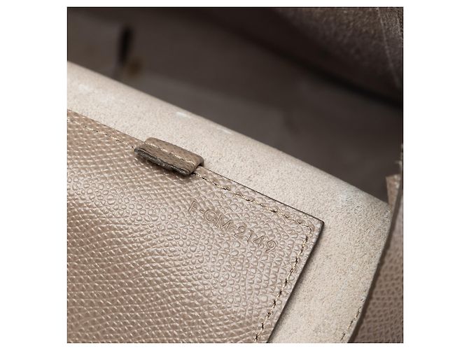 Céline Borsa cabas verticale piccola in vitello granato marrone Celine Taupe - vista 5
