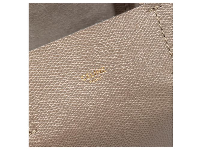 Céline Borsa cabas verticale piccola in vitello granato marrone Celine Taupe - vista 6
