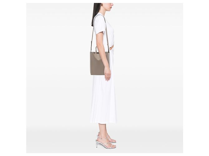 Céline Borsa cabas verticale piccola in vitello granato marrone Celine Taupe - vista 7