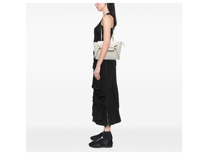 Belt Bag Céline Borsa a cintura mini in pelle di vitello liscia bianca Celine Bianco - vista 8