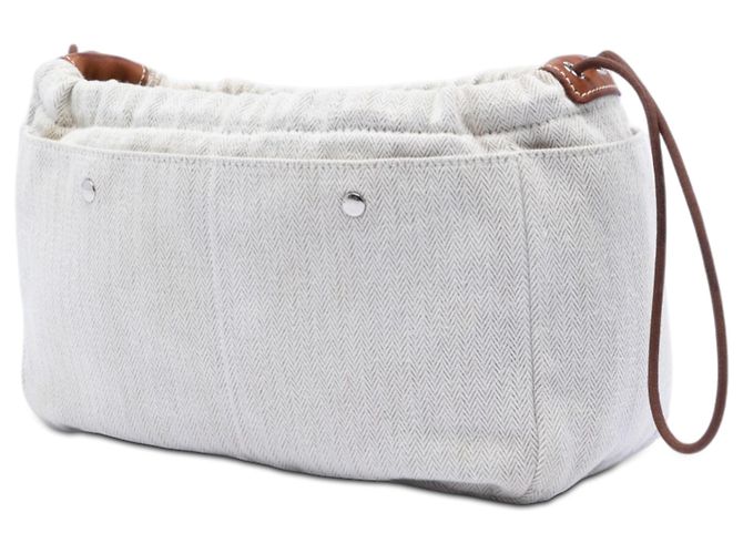 Pochete Fourbi 25 em lona marrom e Barenia da Hermès Bege - view 2
