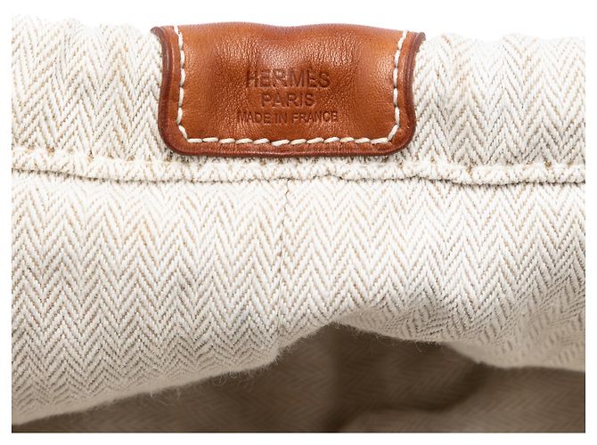 Pochete Fourbi 25 em lona marrom e Barenia da Hermès Bege - view 5