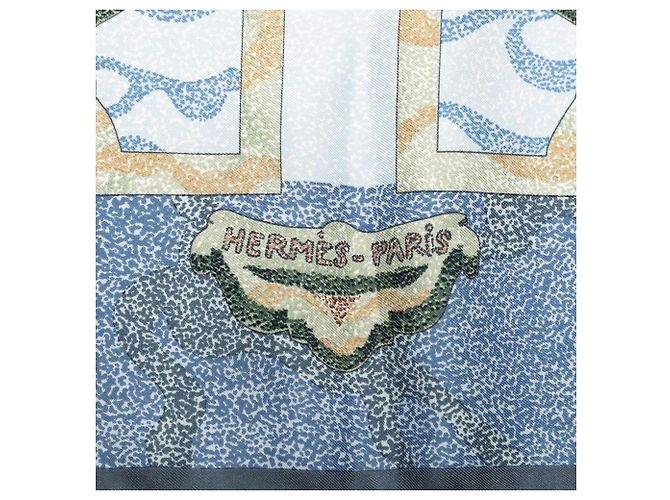 Bufanda de seda Hermès Blue Alfred De Dreux Peintre du Cheval Azul - vista 4