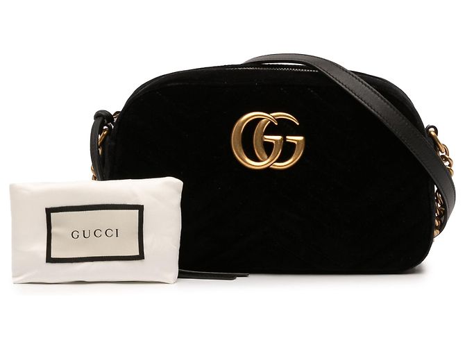 Gucci Nero Piccolo GG Marmont Matelassé Velluto Crossbody - vista 11