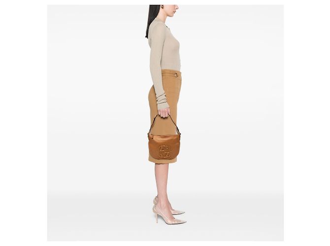 Bolsa hobo Blondie pequena em couro marrom Gucci - vista 8