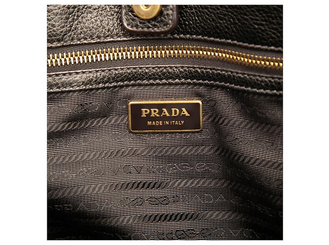 Borsa shopping Prada in vitello daino antik marrone Bronzo - vista 5