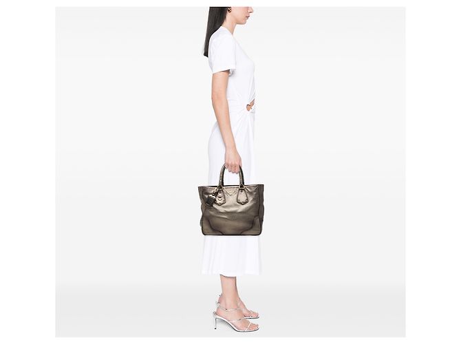 Borsa shopping Prada in vitello daino antik marrone Bronzo - vista 6