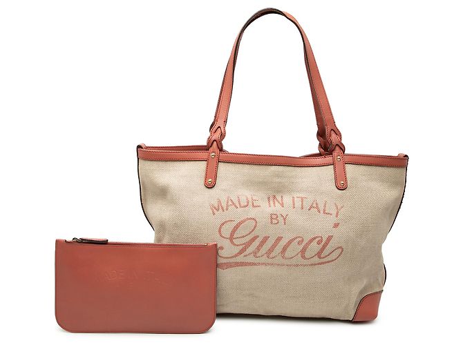 Gucci Beiger Mittelgroßer Canvas Tote - Ansicht 10