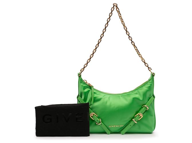 Borsa a spalla Voyou Party piccola in nylon verde di Givenchy - vista 12
