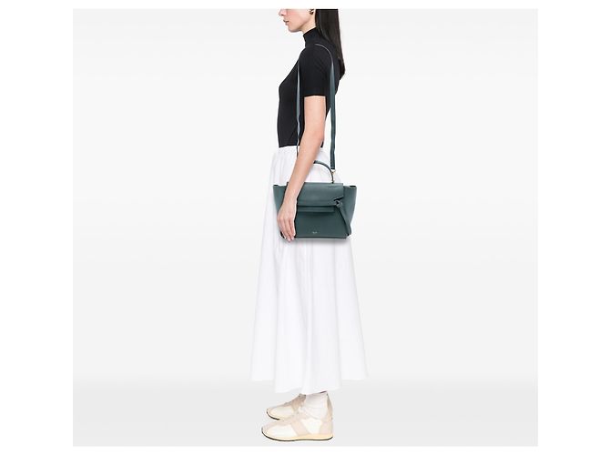Céline Belt bag in pelle di vitello micrograna verde Celine Verde scuro - vista 7
