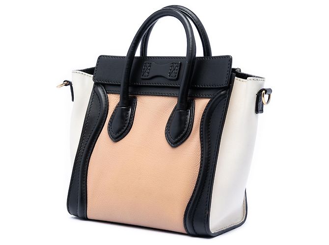 Luggage Céline Celine Braun Nano Tricolor Leder Reisetasche - Ansicht 2