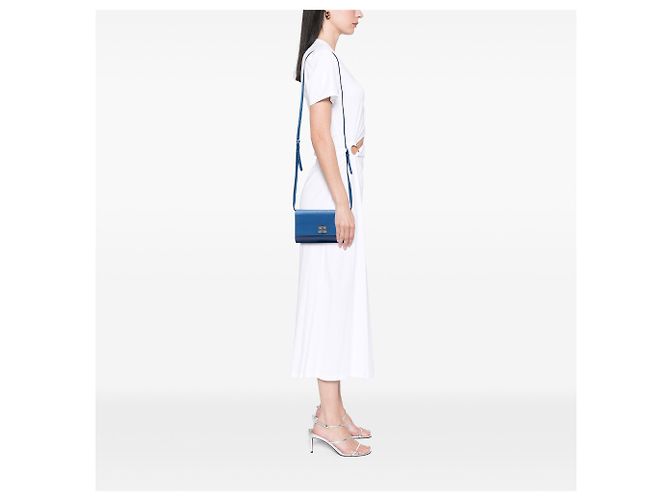 Portafoglio Prada in Saffiano blu con chiusura a girello su tracolla Blu scuro - vista 7
