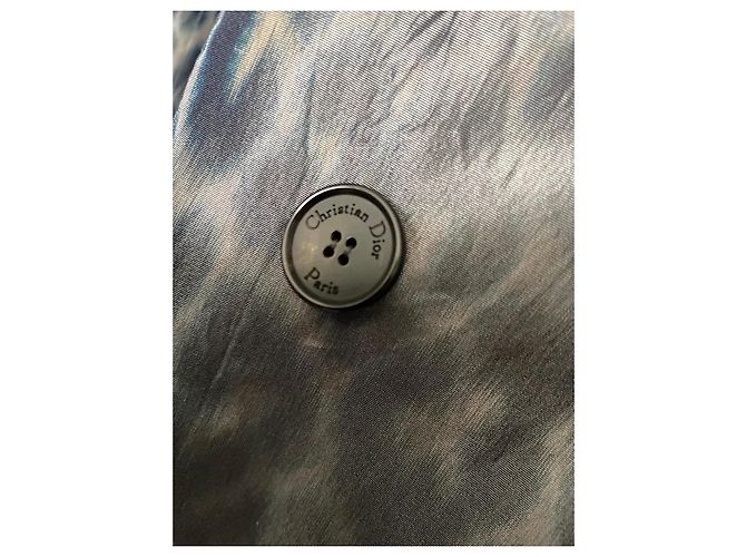 Blazer de seda con estampado de leopardo de doble botonadura Christian Dior Gris - vista 5