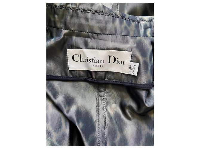 Blazer de seda con estampado de leopardo de doble botonadura Christian Dior Gris - vista 6