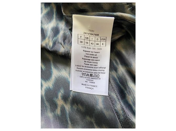Blazer de seda con estampado de leopardo de doble botonadura Christian Dior Gris - vista 7