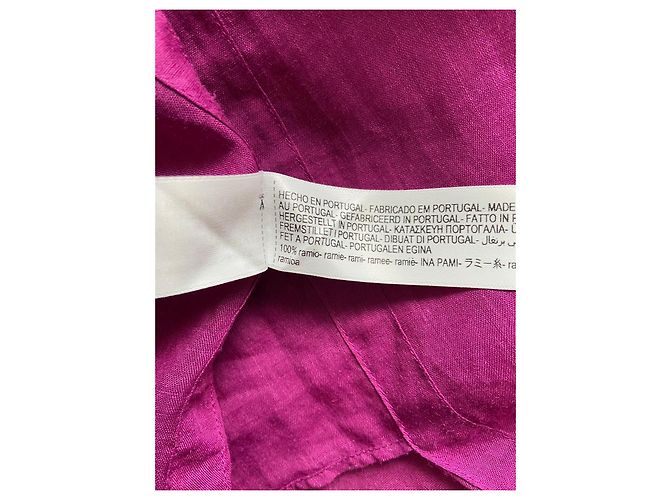 Camicia oversize in lino fucsia Massimo Dutti Fuschia - vista 5