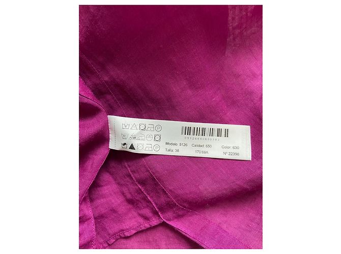 Camicia oversize in lino fucsia Massimo Dutti Fuschia - vista 6