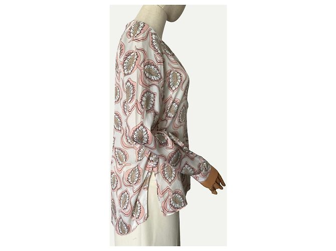 Autre Marque Blusa de seda estampada Hammerle Rosa Blanco - vista 2