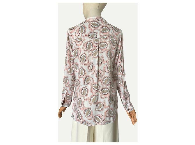 Autre Marque Blusa de seda estampada Hammerle Rosa Blanco - vista 3