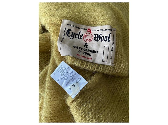 Autre Marque Langer Cardigan Senfgelb Mohair Wolle - Ansicht 4