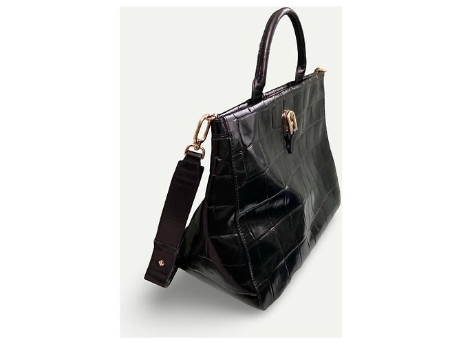 Bolsa tote de couro com estampado de croco Furla Palazzo Preto - vista 2