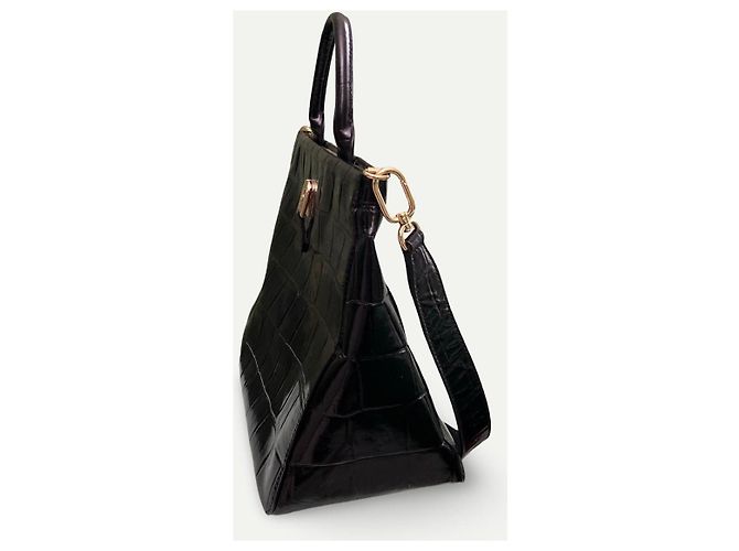 Bolsa tote de couro com estampado de croco Furla Palazzo Preto - vista 3